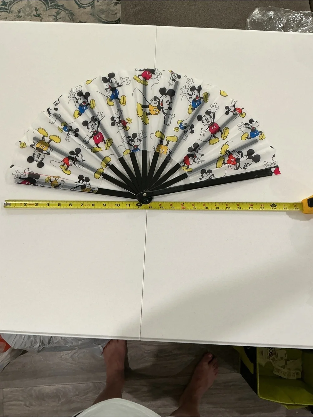 Mickey Mouse White Folding Hand Fan for Kids - Disney-Inspired